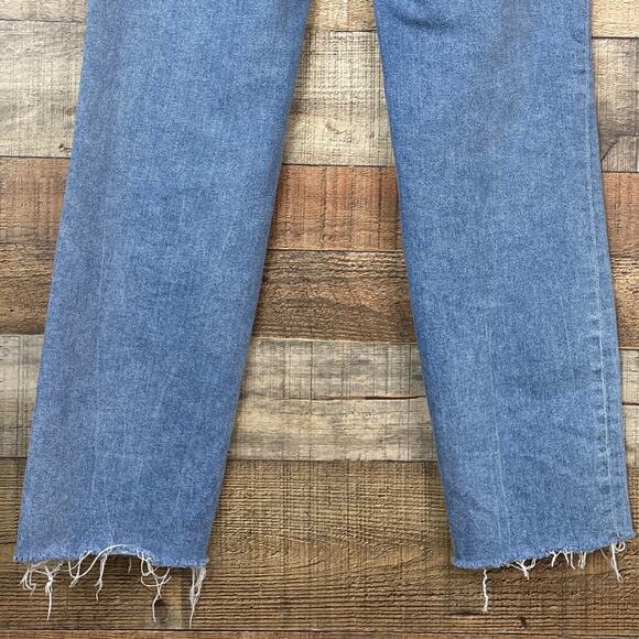 DL1961 Patti Straight High Rise Vintage Jeans Raw Hem Blue Reef Raw Size 27 - Picture 9 of 12